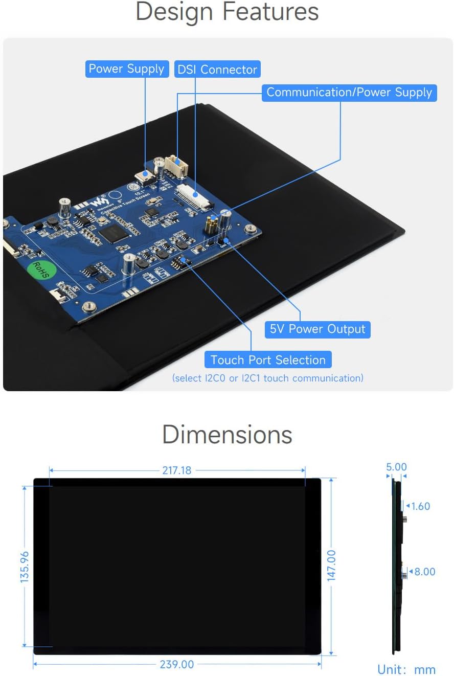 شاشة Waveshare 10.1 بوصة IPS ت - مراجعة Raspberry Pi 10.1 Inch Capacitive Touch Screen Ips وسعره